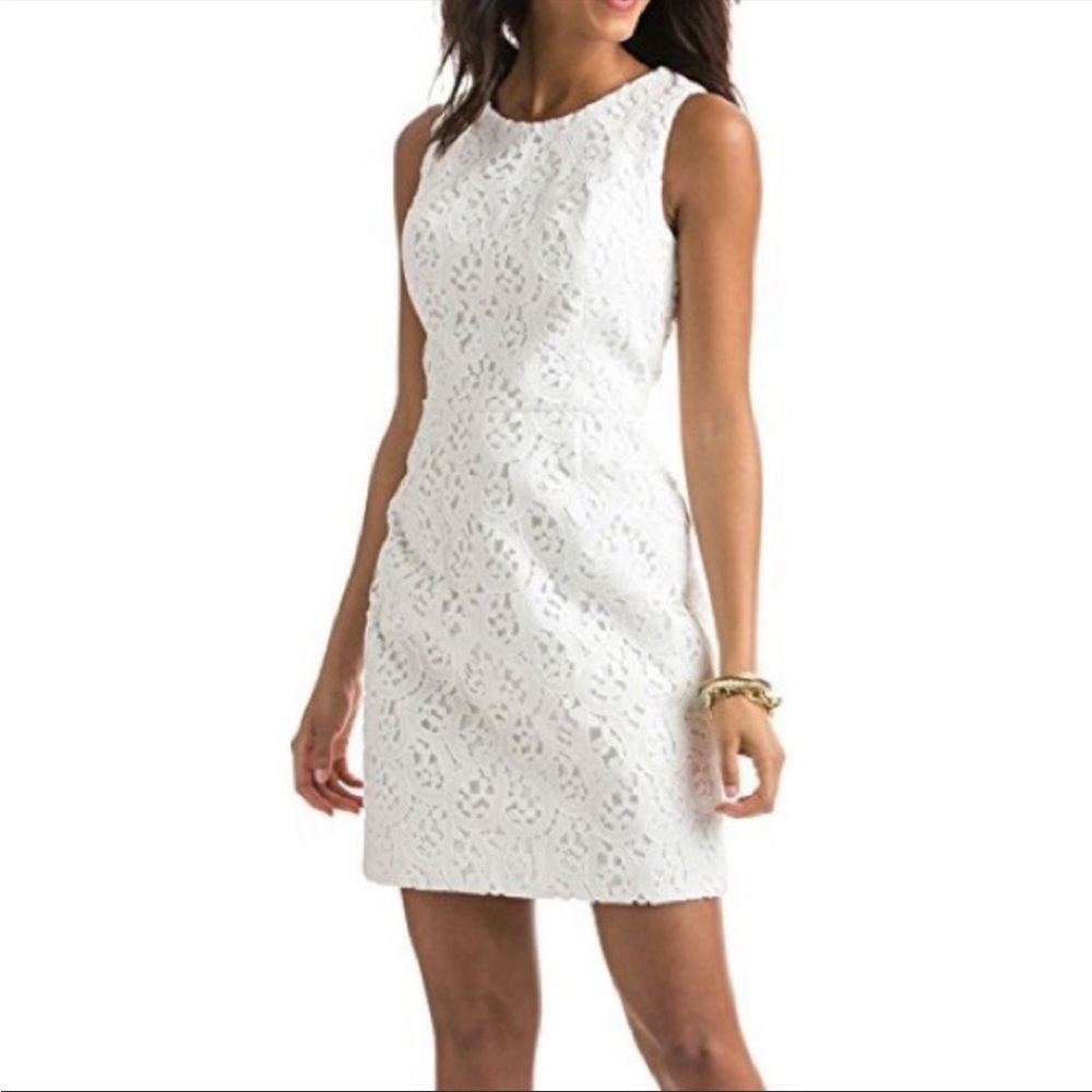 Vineyard Vines White Horseshoe Lace Derby Dress